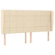 Vidaxl Vzglavje z ušesi krem 203x23x118/128 cm blago