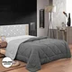 Northix Herzberg HG-2420BCO: Dvobarvna odeja iz mikrovlaken - 240x200 cm siva