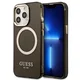 GUESS Futrola za iPhone 13 Pro Black Gold Outline Translucent MagSafe