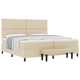 vidaXL vidaXL Box Spring postelja z vzmetnico in klopjo krem 200x200 cm tkanina, (22080858)
