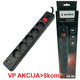 SPG5-B-6(3G1.5)**Gembird produzni kabl sa zastitom 5 uticnica, 5V/3.1A USB-A+C 16A/3500W 1.8m Black