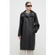 Kišni kaput Max Mara Leisure za žene, boja: crna, za prijelazno razdoblje, oversize