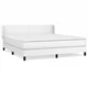 Vidaxl Box spring postelja z vzmetnico bel 160x200 cm umetno usnje