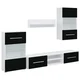 Vidaxl 5 kosov TV enote z LED osvetlitvijo Matt Black Engineered Wood