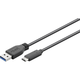 Goobay USB 3.0 priključni kabel [1x USB 3.0 vtič A - 1x USB 3.1 vtič C] 0.50 m črn pozlačeni kont