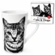 Velika porcelanasta skodelica Cat 400ml darilo za ljubitelje mačk premium