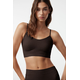 Trendyol Dark Brown Seamless Strappy Knitted Bustier
