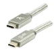 Logo Kabel USB (3.2 gen 2), USB C moški - USB C moški, 1 m, Power Delivery 100W, 10 Gb/s, 20V/5A, srebrn, škatla, najlonski oplet