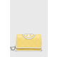 Usnjena torbica Tory Burch rumena barva