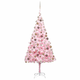 Vidaxl Umetna osvetljena novoletna jelka z bunkicami roza 210 cm PVC