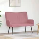 Vidaxl Kavč za 2 osebi Roza 115 x 61 x 87 cm Žamet