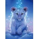 shumee Diamantno vezenje Snežni tiger 30x40 cm