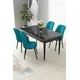 Hanah Home Set Trpezarijski sto i 4 stolice Nil, Tirkizno-crni