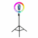 MG Selfie Ring Fill krožka RGB LED svetloba 12 + stativ, črna