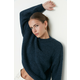 Trendyol Blue Wide Fit mehko teksturiran osnovni pulover za pletenine