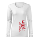 WARAGOD Slim ženska majica z dolgimi rokavi War, bela 160g/m2