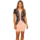 Amiatex Ženska obleka 74225, lososna, S