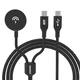 DUDAO 2v1 kabel z napajalnikom za Apple Watch + USB-C PD 60 W vtič – črn