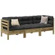 3-dijelni set vrtnih sofa s jastucima od impregnirane borovine