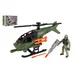 Vojaški komplet helikopter/helikopter + vojak z dodatki plastika, 27x18x12cm