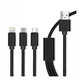 shumee Maxlife 3v1 USB kabel - Lightning + USB-C + microUSB 1,0 m 2,1A črne barve