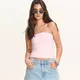Cropp - Bandeau crop top - pastelno pink