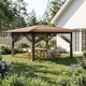 vidaXL Gazebo z 4 stranami 4 x 4 m Bež in rjava