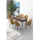 Hanah Home Set Trpezarijski sto i 6 stolica Zen, Oker-braon