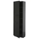 METOD Visoki element s policama, Crnosiva/Lerhyttan crno bajcovano, 60x37x200 cm