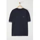 Trendyol Navy Blue Oversize/Wide Cut Embroidered Knitwear Tape Detail Textured T-Shirt