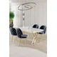 Hanah Home Set Trpezarijski sto i 4 stolice Rigel, Plavo-beli