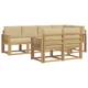 Set vanjskih sofa s jastukom 7 pcs Bijela i bež Poliester