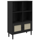 Regal za knjige SENJA izgled ratana crni 90x35x130 cm borovina