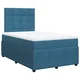 Vidaxl Box spring postelja z vzmetnico temno modra 120x200 cm žamet