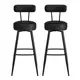 Songmics Set barskih stolov vrtljiv barski stol z naslonom 56x56x1015 cm črn