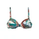 BUFFALO Bikini zgornji del svetlo modra/oliva/temno rdeča/bela
