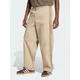 adidas Hlače iz tkanine 3 Stripes Pleated Trousers KE4175 Bež Regular Fit