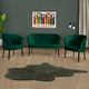 ATELIER DEL SOFA Sofa i fotelja Daisy Black Metal Green