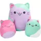 Nikcorp Plišasta blazina mačka squishy komplet 3 kosov, 17 in 30 cm, rjava mehka plišasta igrača za crkljanje in dekoracijo