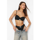 Trendyol Black Ribbed Label Detailed Capless Knitted Underwear Set