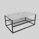 Hanah Home Asude Klub sto, 95x43x55cm, Belo-crni