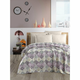 Vijolično/kremno belo bombažno pregrinjalo 200x230 cm Pique – Mila Home