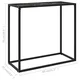 Vidaxl Konzolna mizica črna 80x35x75 cm kaljeno steklo