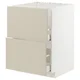 METOD / MAXIMERA Pod.element sudop. i 2front/2fioke, bela/Havstorp bež, 60x60 cm