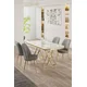 Hanah Home Set Trpezarijski sto i 4 stolice, Sivo-beli