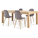 KORSKRO D200 sto hrast + 4 JONSTRUP stolice siva/hrast