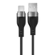 AceFast Kabel USB-A – USB-C 3A z magnetnim organizatorjem, dolžina 1,2 m – črn