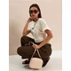 Sinsay - Crossbody torba od veštačke kože - nude
