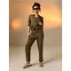 Sinsay - Viskozne pantalone straight leg - tamno zelena